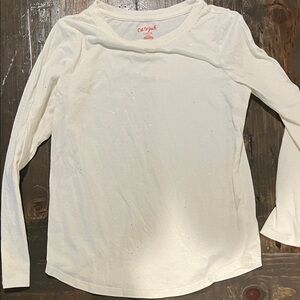Cat & Jack Cream Glitter Long Sleeve Tee